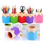 Pot à Crayons Lot de 5 Assortd Couleur Stylo Vase Pot à Crayons Maquillage Brosse Support Organiseur de Bureau Papeterie Organis