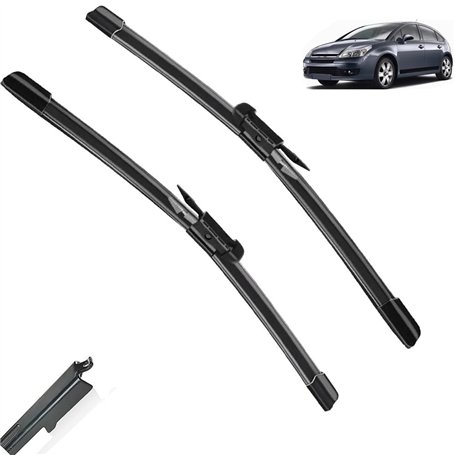 Remplacement d'essuie-glace Balais d'essuie-glace avant compatible avec Citroen C4 2004-2010 Pare-brise Pare-brise Fenêtre 28"+2
