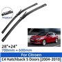 Remplacement d'essuie-glace Balais d'essuie-glace avant compatible avec Citroen C4 2004-2010 Pare-brise Pare-brise Fenêtre 28"+2
