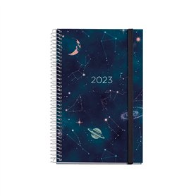 Miquelrius - Agenda annuel 2023 - Jour Page - Taille active 117 x 182 mm - Couverture rigide - Reliure spirale - Espagnol