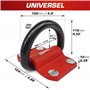 RADIKAL RK60 Ancrage Sol Mur XXL Premium avec Anneau Oscillant de ø20mm pour 2 Chaînes, Acier de Résistance Maximale et Boulons 