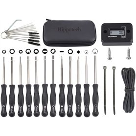 Hippotech Lot de 12 outils de réglage de carburateur et tachymètre tachymètre pour moteur 2 temps pour Echo pour STIHL pour Poul