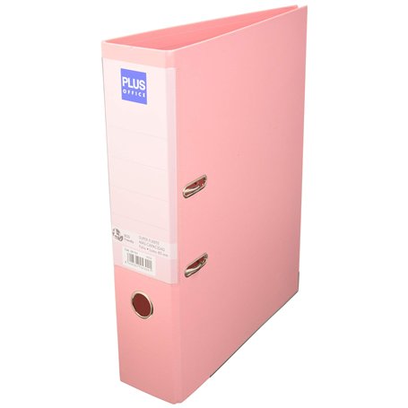 Classeur Plus Office Folio Rado à levier super fort grande capacité Dos 80 mm Rose pastel