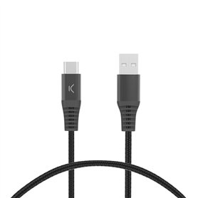 Câble USB A vers USB-C KSIX Noir 1 m