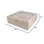 INNSPIRO Boîte en bois avec vitrine 32 x 32 x 10 cm et séparateurs à double hauteur Bois naturel