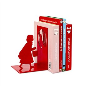 Balvi Serre-Livres Little Red Couleur Rouge Inspiré par l'histoire du Petit Chaperon Rouge et du Loup