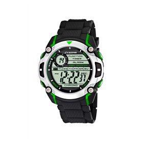 CALYPSO Watches-K5577/3-Montre Garçons-Quartz-Digitale-Alarme/Chronomètre/Eclairage-Bracelet Caoutchouc Noir