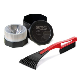 SOS LIGHT - Lumière d'urgence - Signal V16 - Signalisation de danger - Homologuée DGT - En coffret - Autonome ou branchement au