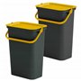 Tontarelli Set de 2 poubelles 'MODE' 10L avec poignée ambre et noire