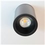 wonderlamp Spot surface pour intérieur ou extérieur noir, IP65, convient pour salles de bains, ampoule GU10, cylindrique, Lutar