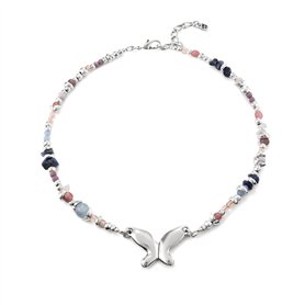 UNOde50 Collier plaqué argent avec cristaux artisanaux multicolores