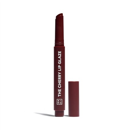 3INA MAKEUP - The Cherry Lip Glaze - Rouge à Lèvres Effet Latex Cerise Foncée - Rouge à Lèvres avec Huile de Pépins de Framboise