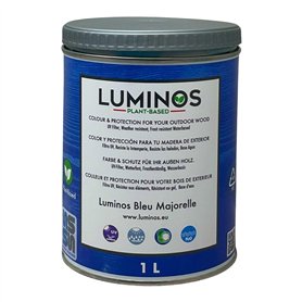 Luminos LUM1102 - BLEU MAJORELLE - Lasure Biobased pour bois extérieur à l'eau - Bleu Majorelle 1L