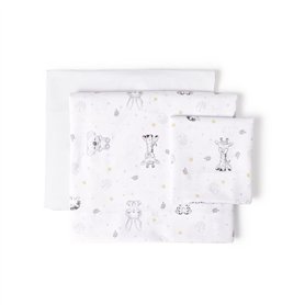 Interbaby Koala Parure de lit 3 pièces pour lit bébé 100% Coton Blanc/Bleu
