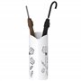 HOMCOM Porte-parapluie en acier avec 4 crochets et plateau d'égouttement amovible Blanc pour entrée bureau 17 x 17 x 41 cm