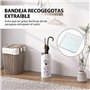 HOMCOM Porte-parapluie en acier avec 4 crochets et plateau d'égouttement amovible Blanc pour entrée bureau 17 x 17 x 41 cm