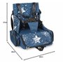 ms babyworld - booster bag stars | rehausseur de voyage portable 2 en 1 avec harnais à 5 points | sac à dos - bandoulière | poch