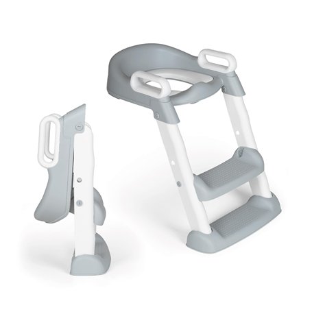 Ms BabyWorld - Réducteur WC avec Marchepied - Adaptateur avec Siège Rembourré pour Toilettes | Pliable et Hauteur Réglable | Réd