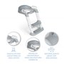 Ms BabyWorld - Réducteur WC avec Marchepied - Adaptateur avec Siège Rembourré pour Toilettes | Pliable et Hauteur Réglable | Réd