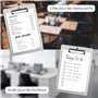 Raylu Paper - Porte Bloc A4 avec Pince en Aluminium, Presse Papier pour Restaurant, Bureau, Hôpital, Design Élégant et Résistant