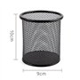 Detectalia Porte-crayons de bureau en maille métallique ronde - Boîte à crayons pour bureau - Organiseur crayons et stylos - Acc