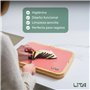 Lita Store Planche à découper multifonction en bois de bambou avec 3 tapis interchangeables flexibles PP Ustensiles de cuisine D