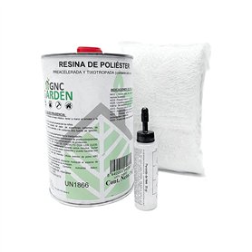 Kit de réparation en polyester 1 kg (1 kg résine + 1 m² mat-300 + 25 g Catalyseur)