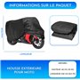 Bache Moto Grand Materiau PEVA 240 x 140 cm Protege du Soleil Pluie poussiere Noir