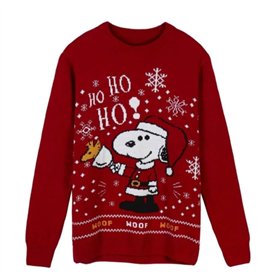 CERDÁ LIFE'S LITTLE MOMENTS Femme Pull Snoopy avec col Rond et Manches Longues Style Tricot-Licence Officielle