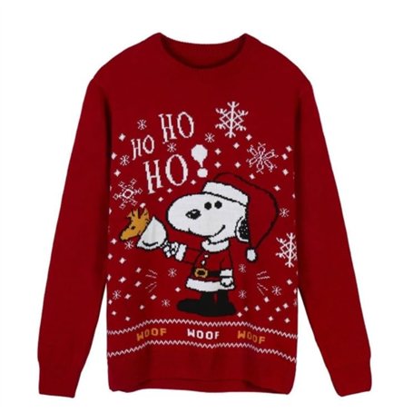 CERDÁ LIFE'S LITTLE MOMENTS Femme Pull Snoopy avec col Rond et Manches Longues Style Tricot-Licence Officielle