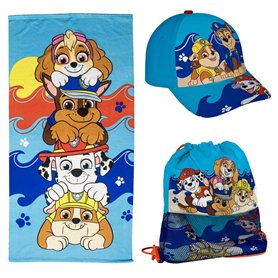 Serviette de plage The Paw Patrol Bleu 20 x 35 x 4 cm 3 Pièces