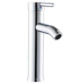 Robinet Lavabo Haut Salle de Bain en Acier Inoxydable - Mitigeur à Levier Unique pour Eau Chaude et Froide - 2 Tuyaux Inclus - P