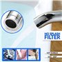 Robinet Lavabo Haut Salle de Bain en Acier Inoxydable - Mitigeur à Levier Unique pour Eau Chaude et Froide - 2 Tuyaux Inclus - P