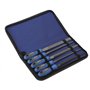 Lot de 5 limes de 200 mm en nylon pour ébaucher et façonner des surfaces dans les travaux de menuiserie et de métallurgie.
