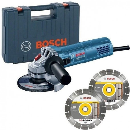 Meuleuse d'angle BOSCH PROFESIONNAL 800W - 125 mm + 2 disques diamants + coffret 129,99 €