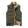 JIASHIQI Gilet double face pour hommes Gilet d'alpinisme de pêche en plein air Gilet multi-poches sans manches Veste de loisirs