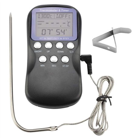 Thermomètre numérique Alimentaire Filaire Barbecue Barbecue Four à Viande thermomètre électronique avec Grand écran LCD Cuisson