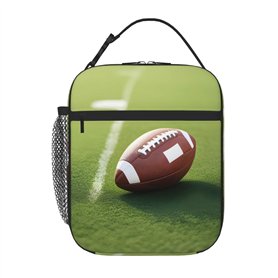 YYHHAOFA Sac à déjeuner isotherme portable et réutilisable avec ballon de football américain sur l'herbe
