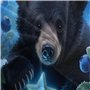 AQOVARLUX 3D, Imprimé Little Bear and Fluorescent Blueberry Bun Parure De Lit Microfibre Super Douce Et Respirante Sets De Houss