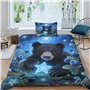 AQOVARLUX 3D, Imprimé Little Bear and Fluorescent Blueberry Bun Parure De Lit Microfibre Super Douce Et Respirante Sets De Houss