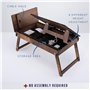 Vigo Support en Bois pour Ordinateur Portable et lit réglable avec Rangement intégré, Design Pliable et Ergonomique pour Lire, é