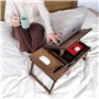 Vigo Support en Bois pour Ordinateur Portable et lit réglable avec Rangement intégré, Design Pliable et Ergonomique pour Lire, é