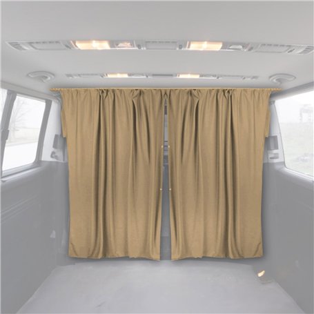 OMAC Rideaux De Séparation de Cabine Compatible avec Fiat Ducato H3 Beige Tissu