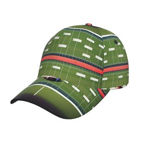 Casquette de baseball réglable avec imprimé terrain de football américain et ballon pour hommes