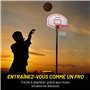 Dunlop Panier de Basket - Panier Basket avec Support - 165 a 205 CM - Extérieur - Basket-Ball