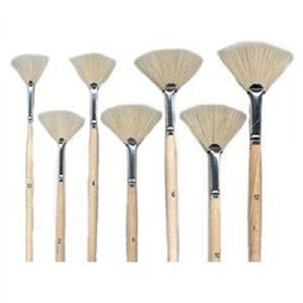Jeu de 7 pinceaux éventail pour peinture à l'huile et peinture acrylique