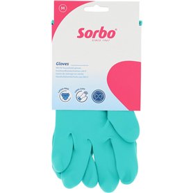 Sorbo Gants Ménagers Sans Latex – Taille M – 100% Nitrile – Réutilisables & Antiallergiques – Longs Manchettes – Antidérapants –