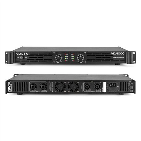 Vonyx VDA1000 Amplificateur Professionnel 2x 500W Classe D - Noir