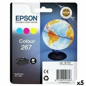 Cartouche d'encre originale Epson WF-100W 267 INK CARTRIDGE Tricolore (5 Unités)