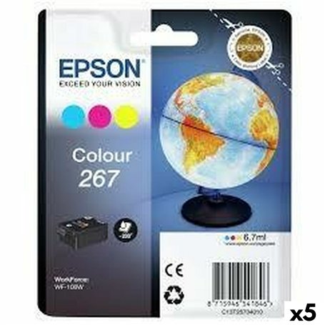 Cartouche d'encre originale Epson WF-100W 267 INK CARTRIDGE Tricolore (5 Unités)